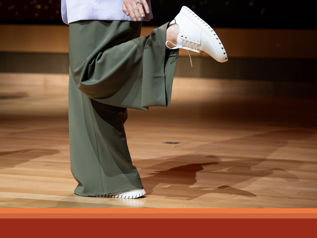 Jill Kravetz, Executive Director of the Harvard Innovation Labs, wearing IAMBIC MODEL T precision-fit shoes