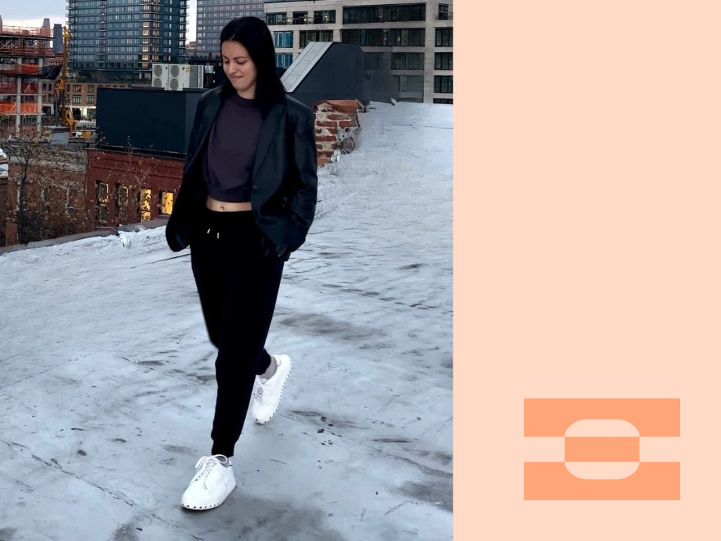 Cognitive scientist wearing IAMBIC MODEL T precision-fit shoes in New York