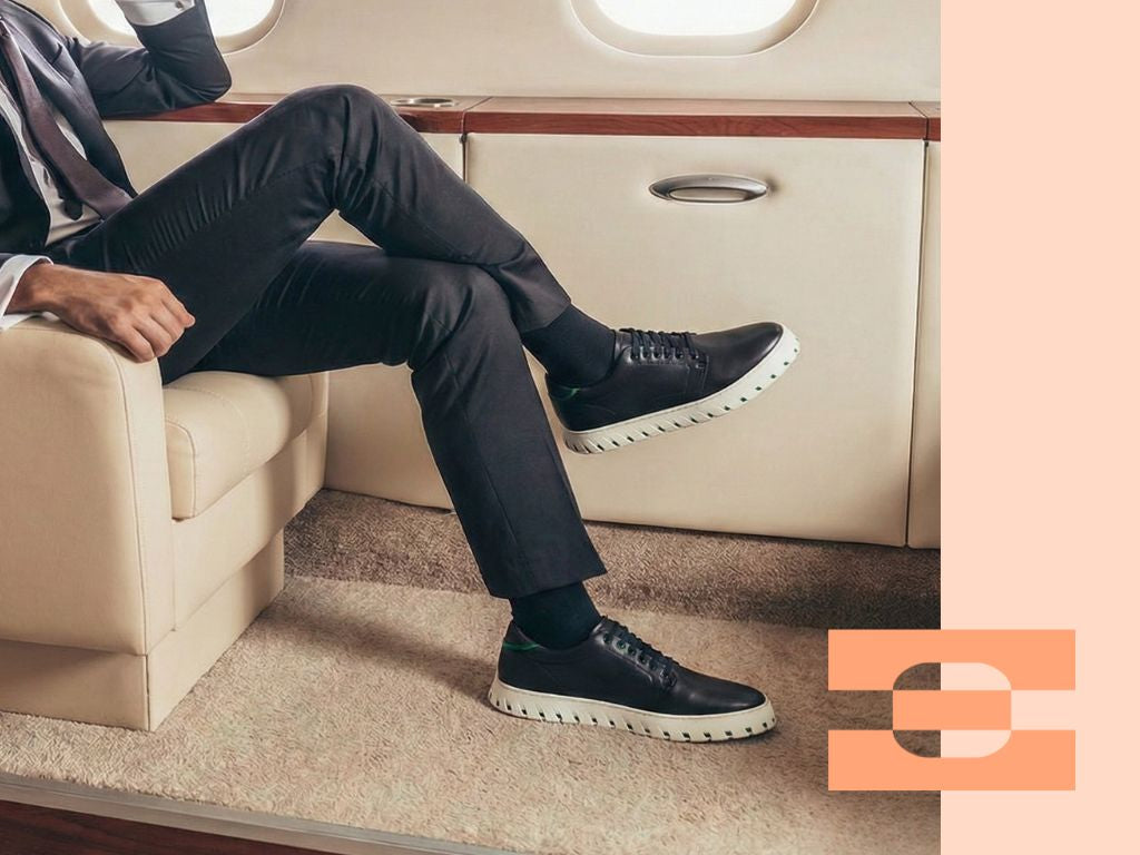 IAMBIC MODEL T custom-fit travel shoe designed for executives, combining AI-tailored comfort, luxury craftsmanship, and all-day performance for business travel.