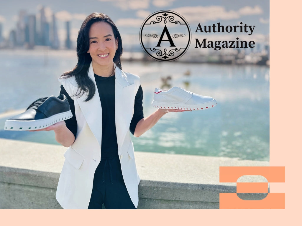IAMBIC CEO Maeve Wang featured in Authority Magazine discussing slow fashion, sustainability, and precision-fit innovation in footwear.